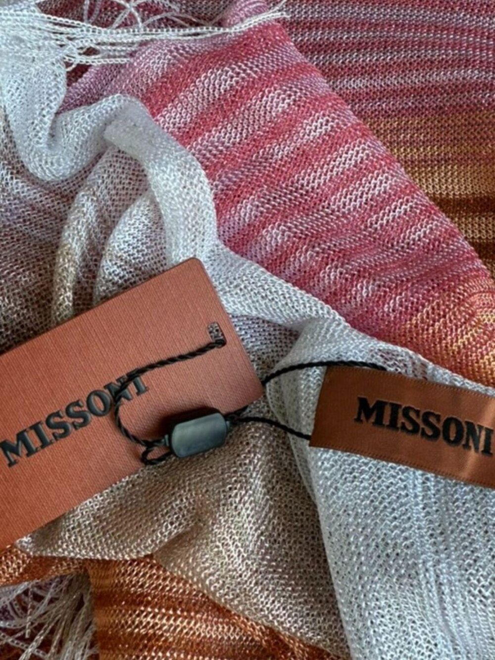 Missoni shimmery/glittery striped sunset colored shawl/wrap - Picture 4 of 4